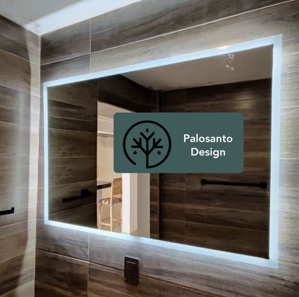 Espejo rectangular Luz posterior 1.20 x .80 mts